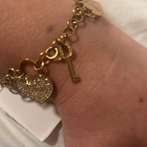 CHRISTIAN DIOR Women’s Charm Bracelet. ✨Pink & Clear Crystals✨ADORABLE - Picture 7 of 11